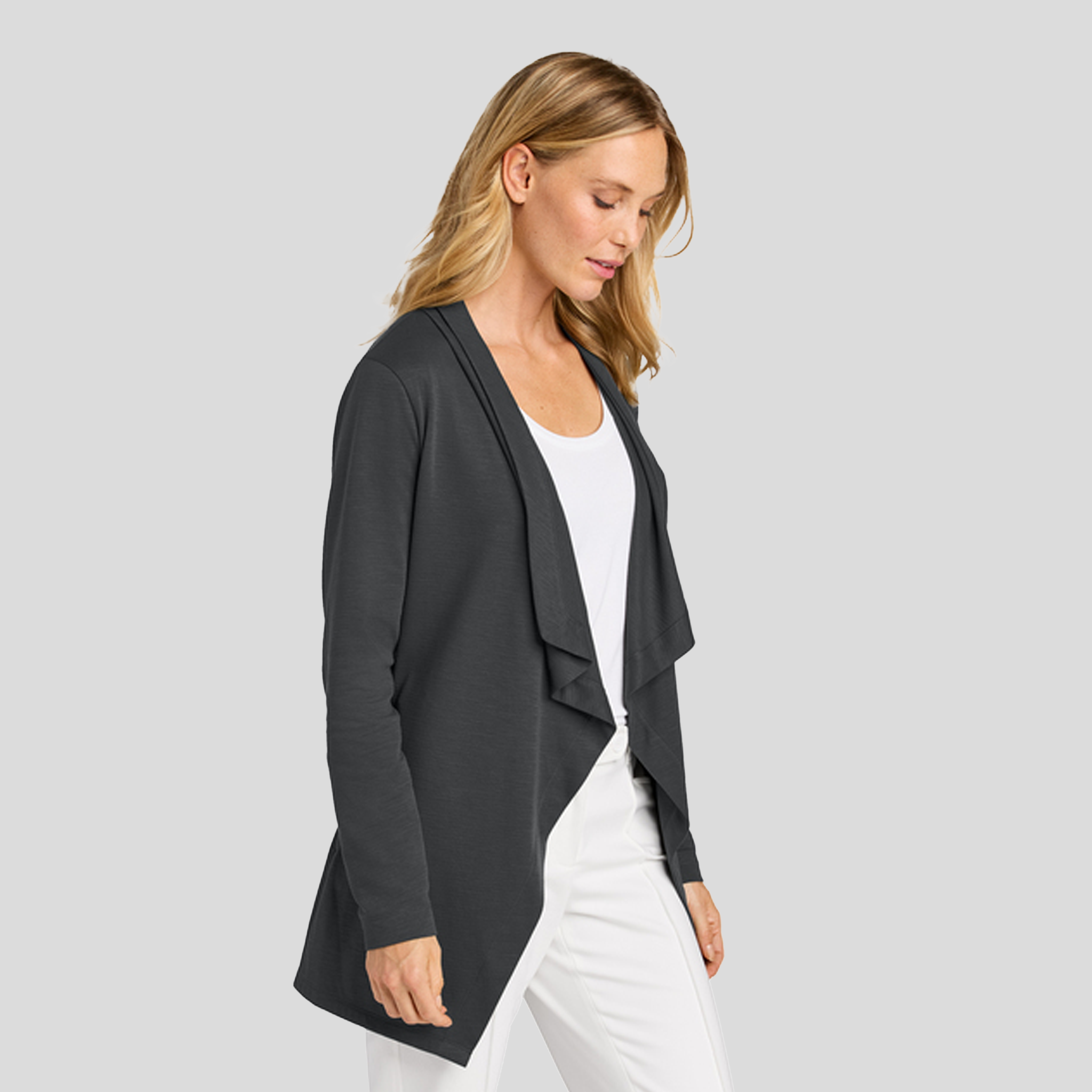 Womenβs Breakwater Open Cardigan | Grey Steel