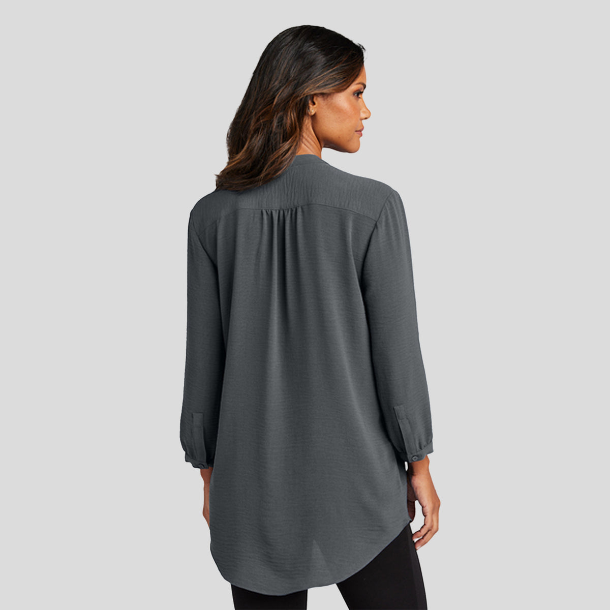 Women's 3/4-Sleeve Textured Crepe Tunic | Graphite